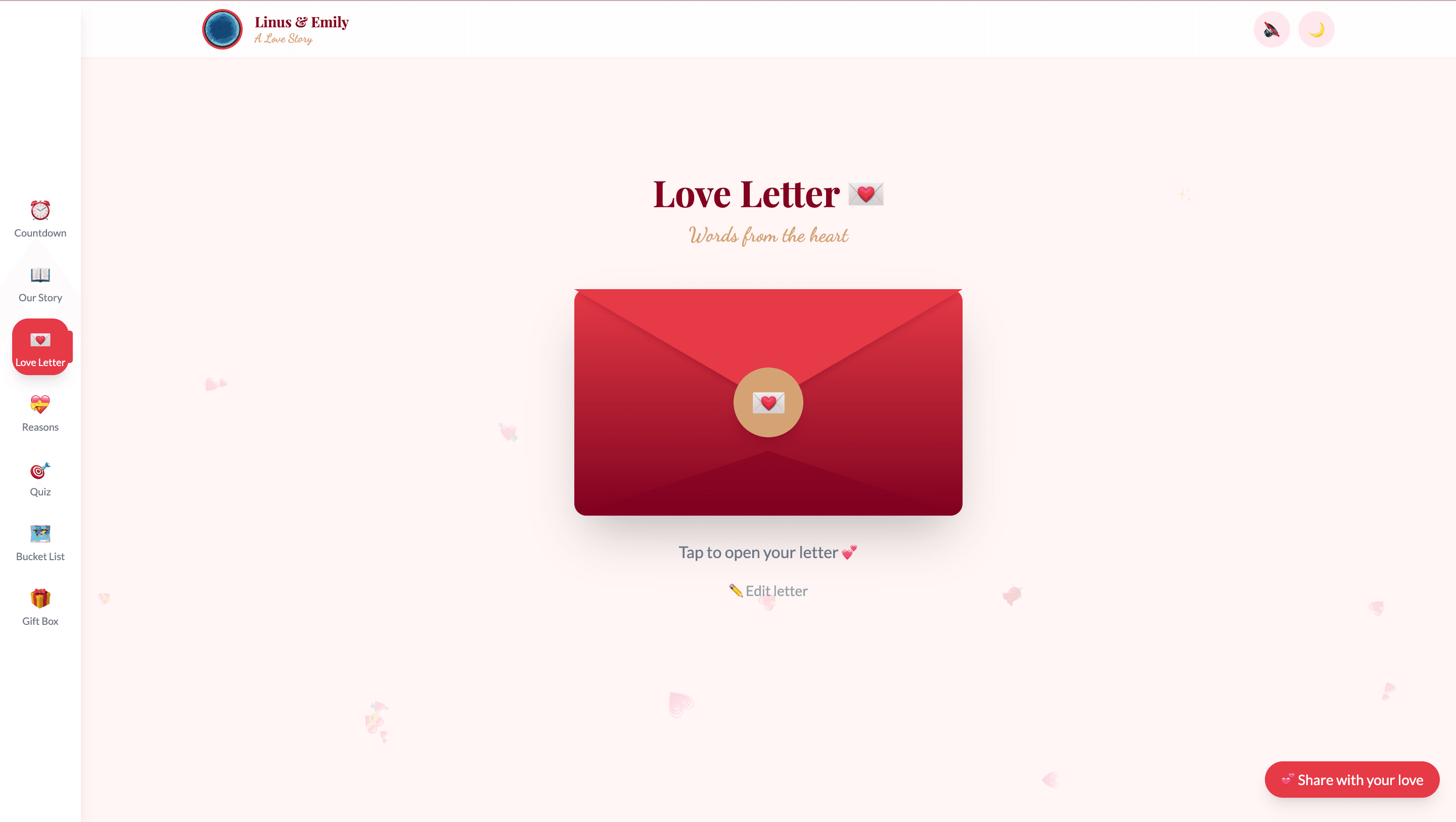 love letter page